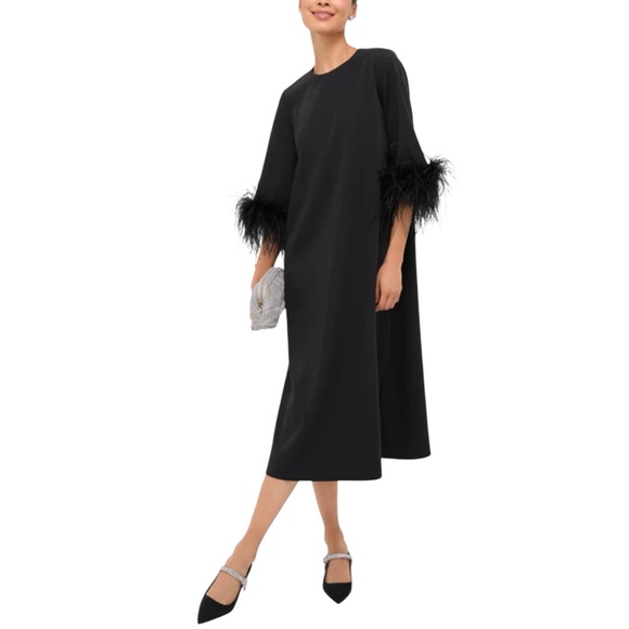 blue dress for baby girl Black Crepe Portia Dress